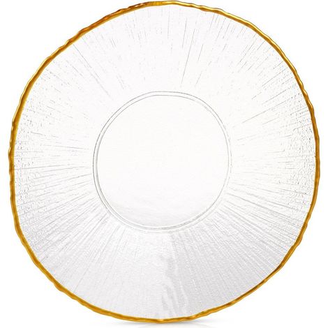 Glas Dessertteller mit goldener Umrandung DATURA, 21 cm (1/5)