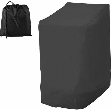 Housse Chaise Jardin Empilables 210D Oxford Imperméable, Couverture de Protection pour Fauteuils Patio Extérieur avec Corde Ajustable 114x85x65cm (210D, Noir) (1/5)