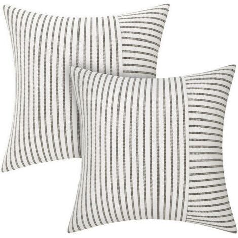 Lot De 2 Housse Coussin 40 X 40 Housse De Coussin Coton Coton Coussin Canape Rayures Coussin Déco Bohème Coussin Canape Déco Pour Canapé Salon Chambre Coussins D'extérieur 40 X 40 Gris