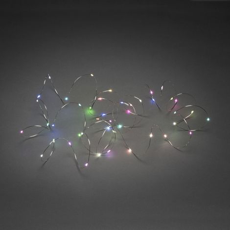 Micro LED Lichterk.,silberf.D. Farbw. schn.+langs.50bunte LED (1/2)