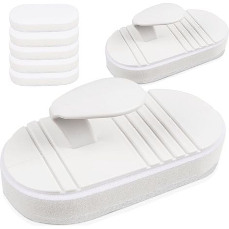Tampon à récurer pour jacuzzi et spa – Tampons à récurer flexibles et résistants aux rayures 2 poignées + 5 têtes de brosse (1/5)