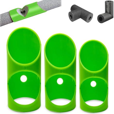 Outil de Coupe pour Isolation de Tuyaux 3 Pièces, Guide de Coupe pour Mousse Calorifuge, Compatible Tuyaux 41/46/53 mm, Coupe-Tube pour Isolation de Canalisations en Cuivre (1/5)