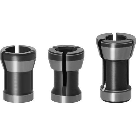 Set di 3 manicotti di conversione per smerigliatrice angolare 6/6,35/8 mm, portautensili in acciaio al carbonio nero, compatibile con macchine per rifilatura e incisione. (1/5)