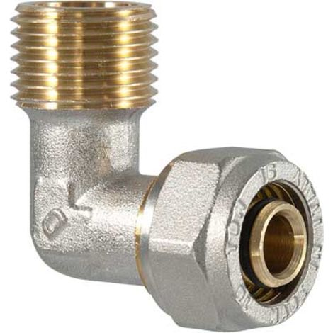 Raccordo a compressione curvo maschio 26 x 1  T.d.m.