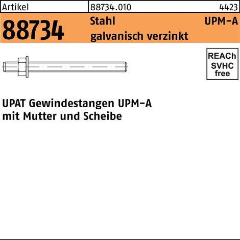 Ankerstange R 88734 UPM-A M6/75 Stahl galv.verz. 20 Stück UPAT