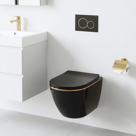 WAND-WC REA CARLO MINI TORNADO BLACK GOLD EDGE BLACK