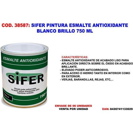 SIFER sifer pintura esmalte antioxidante blanco brillo 750 ml