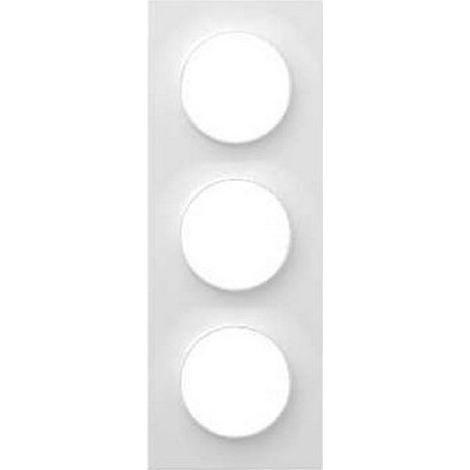 Odace Styl, plaque Blanc 3 postes horizontaux ou verticaux entraxe 71 mm NEW 2023