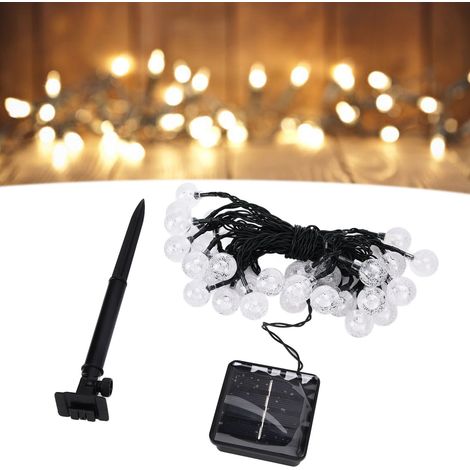 30 elegante LED-Solar-Lichterketten mit Solarpanel, IP44, 6,4 m, ABS, verschiedene Lichtmuster für Terrasse und Garten (1/5)