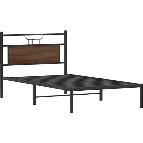 vidaXL Cadre de lit sans matelas chêne marron 100x190 cm (1/5)