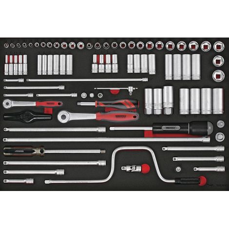 Jeu de douilles et accesoires Foam4x4 tray 1/4- 3/8 4-22mm 86 pièces Teng Tools TTESK86