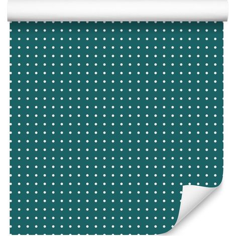 Carta da parati a pois turchesi, motivo turchese per soggiorno e camera da letto, 50x1000 cm (1/5)