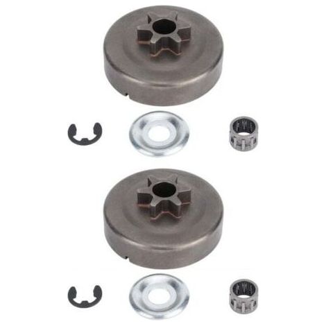 PA Kit de 2 Pignons Tambour Embrayage Compatible avec Tronçonneuses STIHL 017 018 021 023 025 MS170 MS180 MS210 MS230 MS250 (1/4)
