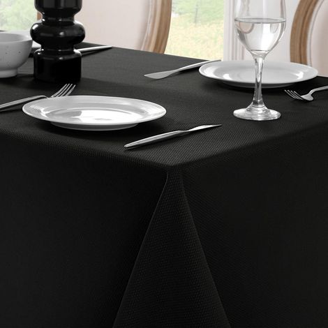 Nappe lavable Noir 140x240 cm Rectangulaire Jacquard hydrofuge
