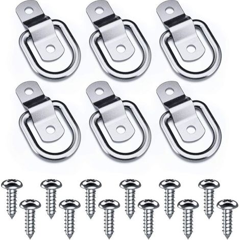 Anneau De Montage pour Anneau De Fixation 6 Pcs et 12 vis, Convient pour La Fixation De La Cargaison dans Les Bateaux, Les Remorques Et Les Bateaux De Voitures
