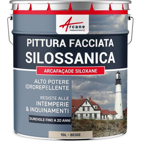 Pittura silossanica per esterni e facciate, ad alto potere idrorepellente - ARCAFAÇADE SILOXANE - 10 L (+ o - 60 m² in 1 strato) Beige - RAL 080 80 10 - ARCANE INDUSTRIES (1/5)
