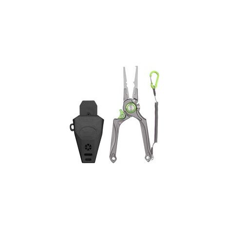 Pince de pêche multifonctionnelle, pliable, antirouille, conception ergonomique, matériau alliage d'aluminium, gris/vert (1/5)