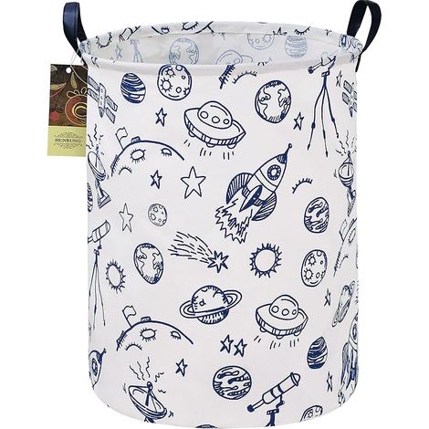 Panier à linge, panier pliable à espace bleu et fusée, organisateur étanche pour chambre, déco galaxie (1/3)