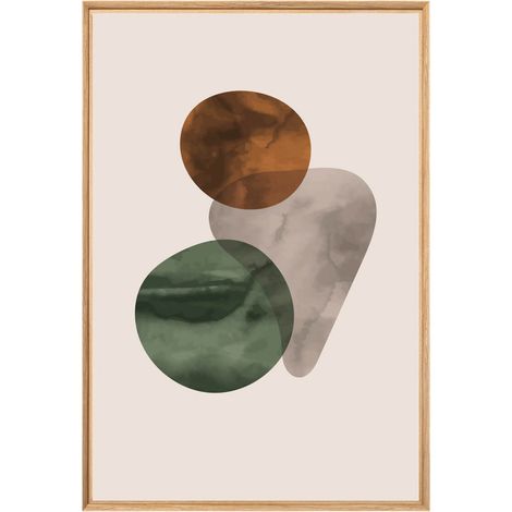 Tableau mural encadré formes géométriques 65x97 cm - Tableau Mural Décoratif - Image Encadrée Imprimée en HD - Impression 65x97 cm sur Fibres de Bois FSC - Finition Mate - Fabriqué en France (1/5)