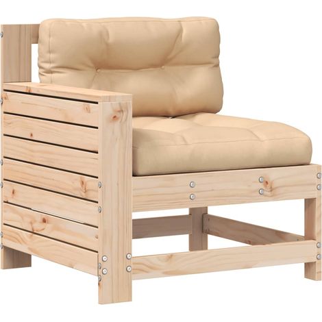 Maison Exclusive - Gartensofa mit Armlehne und Kissen Massivholz (1/5)