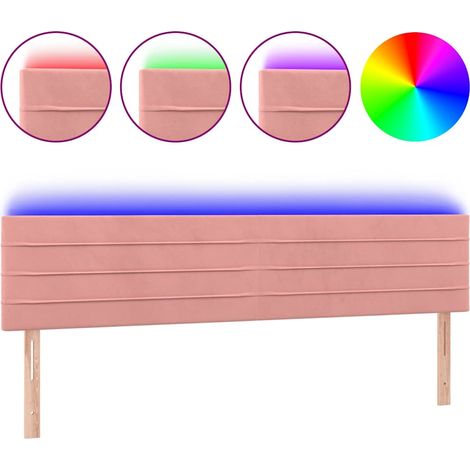 Maison Exclusive - Cabecero con LED de terciopelo rosa 160x5x78/8 (1/5)