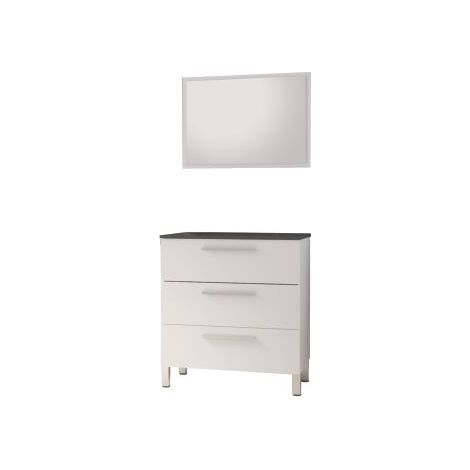 ONDEE - Mueble de baño PALLAS - 80cm - Blanco - Neceser negro