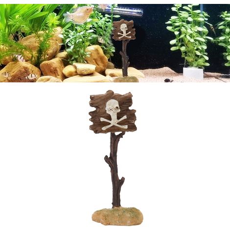 Décoration de Ressemblance Crâne pour Aquarium Panneau de Signalisation en Forme de Crâne pour Paysage de Récif - AUTRES (1/5)