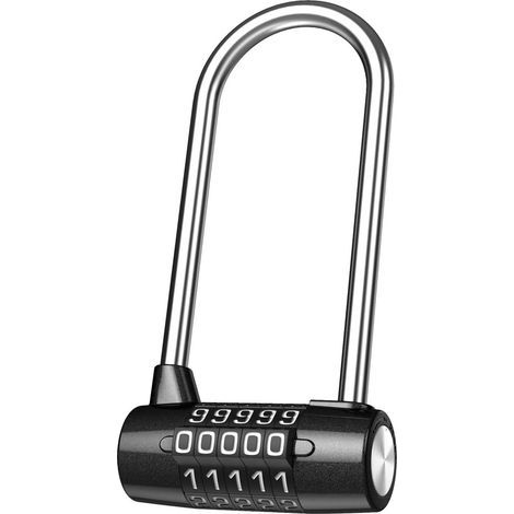 Cadenas de Sécurité à 5 Chiffres, Réinitialisable Cadenas à Combinaison avec Long Câble Particulièrement, Étanche Acier Inoxydable, Idéal pour Gym Sport/Ecole Casiers, Clôture, Entreposage (1/5)
