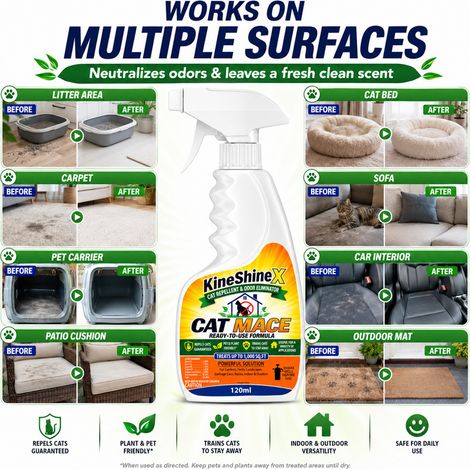 KineShineX powerful stain-resistant and deodorizing agent, enzyme cleaner, household and pet odor eliminator (1/4)