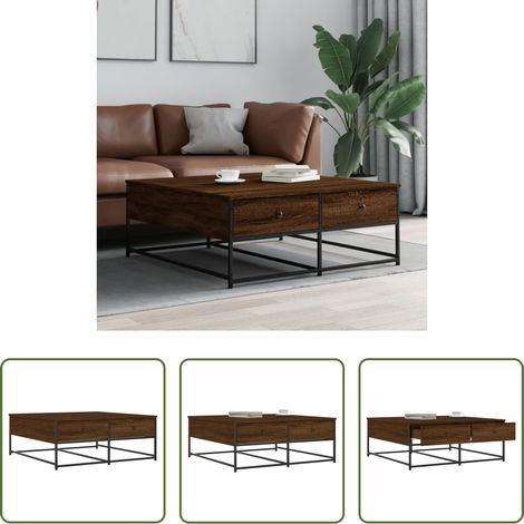 Holzwerkstoff - Couchtisch Braun Eichen-Optik 100x99x40 cm Holzwerkstoff (1/5)