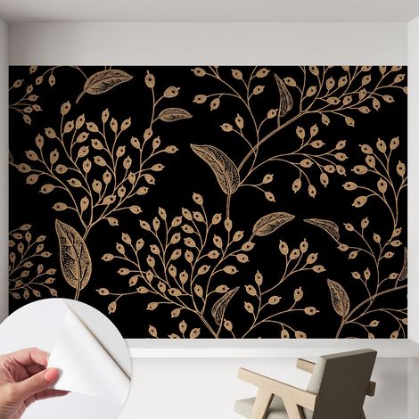 Papier peint autocollant adhésif avec imprimé installation simple qualité excellente sans désordre Élégance botanique 152x104 cm (1/5)