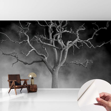 Papier peint autocollant avec imprimé pour intérieur moderne application facile a motif Arbre brumeux 416x254 cm (1/5)