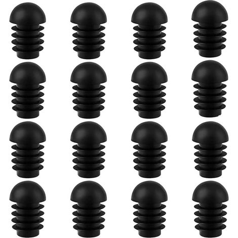 16 Pièces Bouchons d'Extrémité Ronds avec Inserts de Tube en Plastique de Diamètre Extérieur de 16 mm Tube d'Embouts de Pied de Chaise Protecteurs de Bouchons en Plastique (1/5)