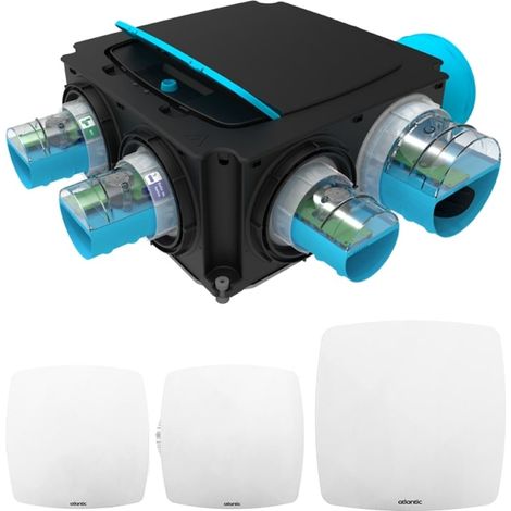 Hygrogenius Flex Kit - Einfache hygroregulierbare Abluft-Wohnraumlüftung (VMC) - 3 e-Twist&Go Kits inklusive - ATLANTIC - 412284 (1/5)