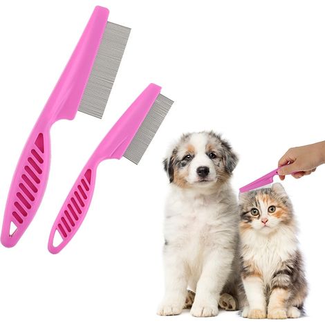 Brosse pour poils d'animaux, détachant pour les larmes, lot de 2 peignes de toilettage multifonctionnels pour animaux (1/5)
