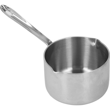 Heißwassertopf aus Edelstahl, geeignet zum Schmelzen von Milch, Schokolade, Zucker, Käse und Butter, mit zwei Ausgießern (1/5)