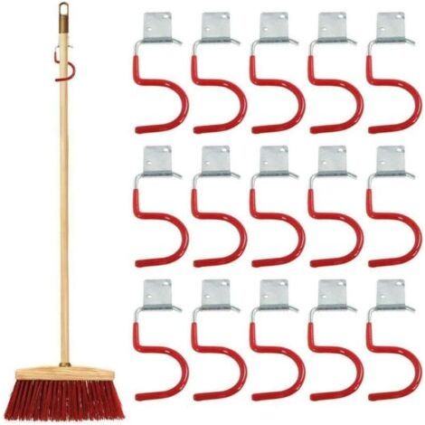 BUNTHAUS Lntyq Lot de 15 crochets muraux pour outils de jardin - Pour matériel d'aménagement paysager, chaises pliantes, échelles (1/5)