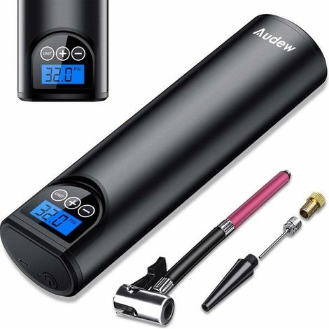 Mini Compresseur dair Électrique, Pompe de Pneu De Voiture, avec LED Écran LED Lampe Prise USB 12V 150PSI Rechargeable pour Vélo/Voiture/Jouet Gonflable (1/5)