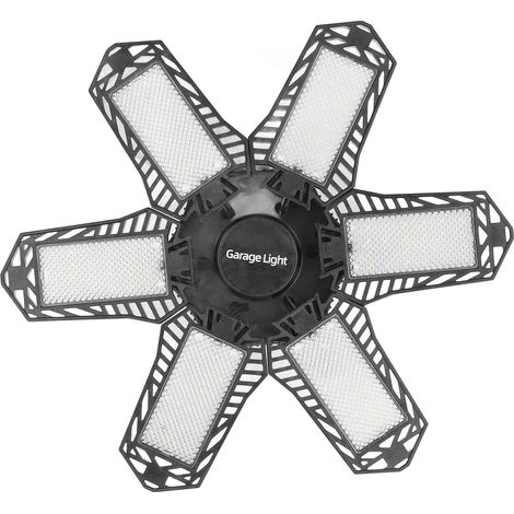 Lampe LED Garage E27 24W 1800LM 6 branches pliables, éclairage industriel, luminaire d'atelier pour intérieur 85-265V, version miniature classique (1/5)