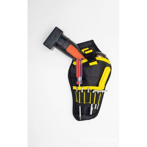 Étui pour perceuse - Sac de taille avec ceinture réglable - Compartiment de rangement + boucle suspendue - Transport pratique (1/5)