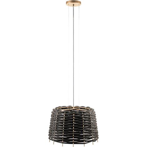 Suspension tressée SUAMI noire/platine E27 20W Shilo (1/3)