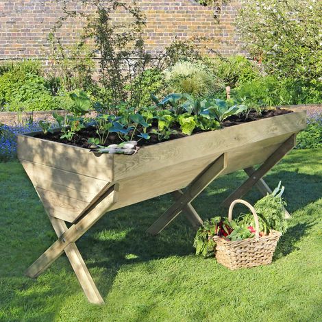 Zest Wooden Vegetable Raised Bed Planter Manger Trough Garden 2m (1/5)