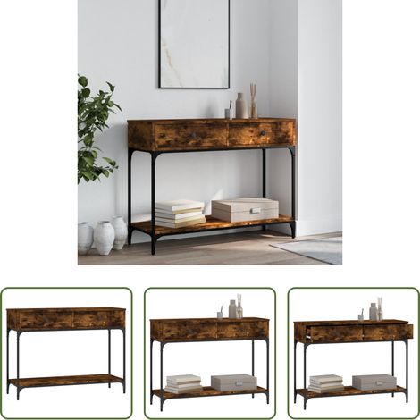 Flur Tisch - Konsolentisch Räuchereiche 100x34,5x75 cm Holzwerkstoff (1/5)