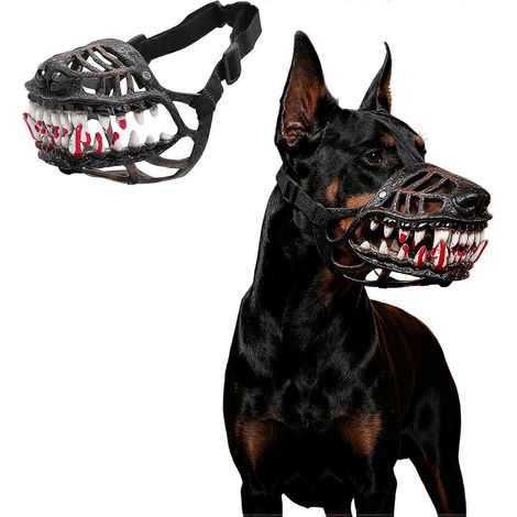 Muselière effrayante pour chien déguisement Halloween grande taille avec dents, disponible en petite taille 2026 (1/5)