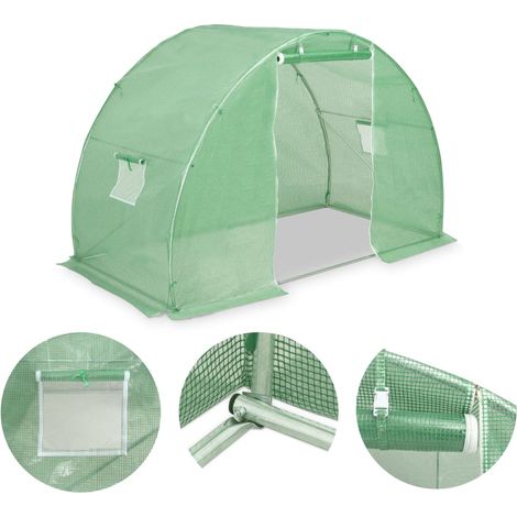 Serra tenda riparo piante fiori ortaggi 45 m² 300 x 150 x 200 cm verde 020044448