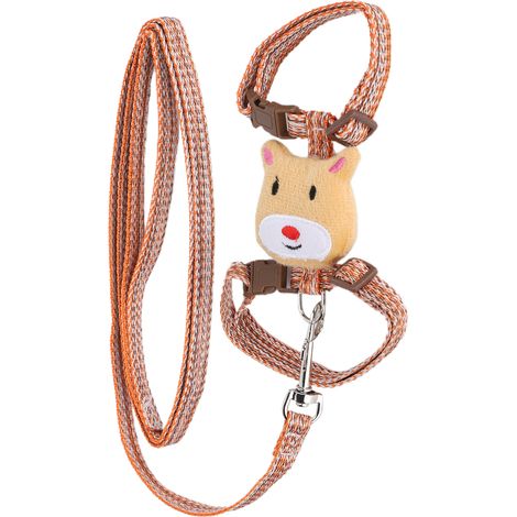 Harnais anti-perte pour chat avec laisse, sangle réglable anti-fuite pour la marche (orange) (1/5)