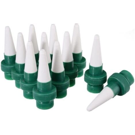 Automatic Watering Spike, Automatic Plant Watering System, Ceramic Automatic Flower and Drip Water Stake System for Indoor and Outdoor Use (12 Pack) (1/3)