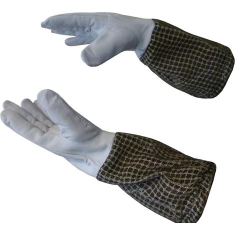 AGS Gants d'apiculteur 3 couches ultra ventilées avec manches ventilées Vert Gants de protection apiculture 3 couches et poignets élastiques (taille S)
