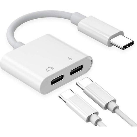 Dual Usb Type-c Splitter With Dac, Audio Adapter And Charging Converter For Pixel 2 3 4xl Galaxy S10 9 8 Huawei P30 Pro
