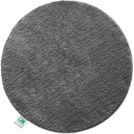 Tapis de bain Sky, tapis de salle de bain rond Gris foncé 120 cm de diamètre (1/4)